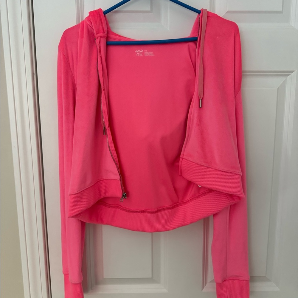 Aerie Pink Zip-Up Hoodie